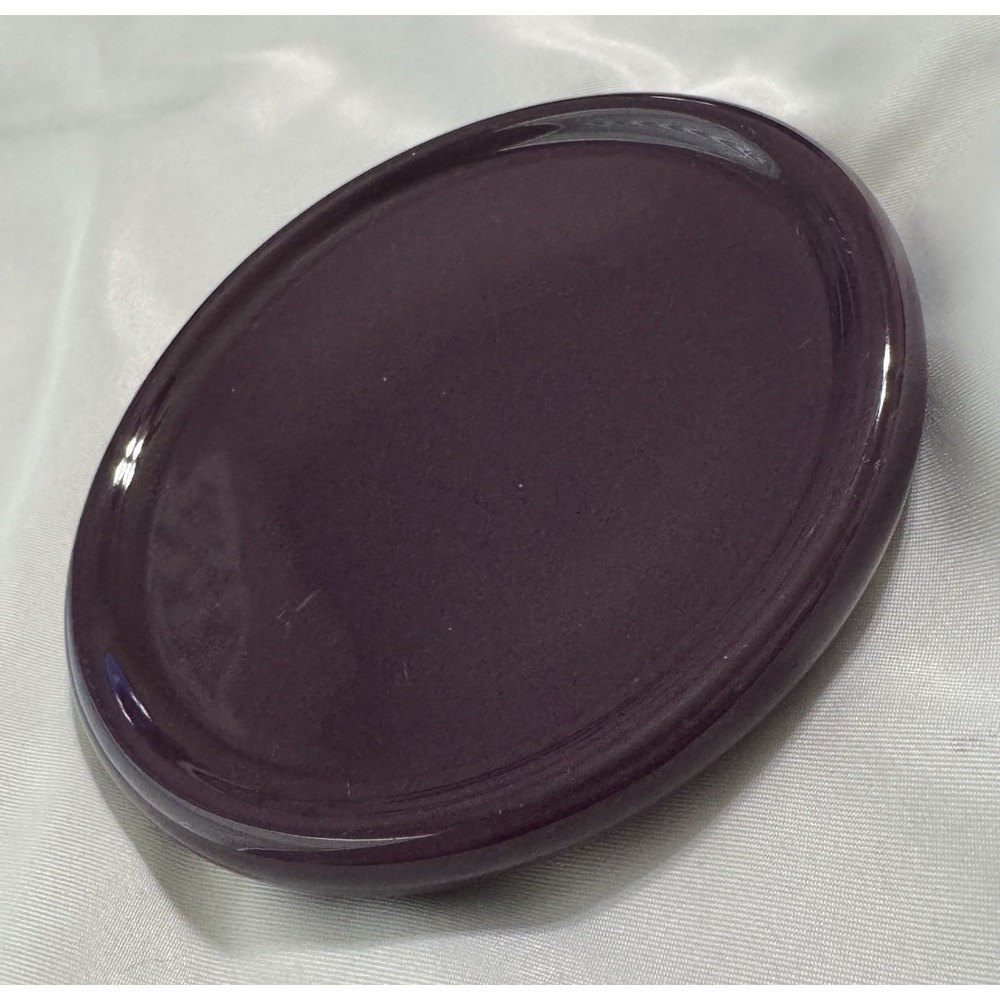 Longaberger Crock Lid / Coaster EGGPLANT Vitrified Pottery